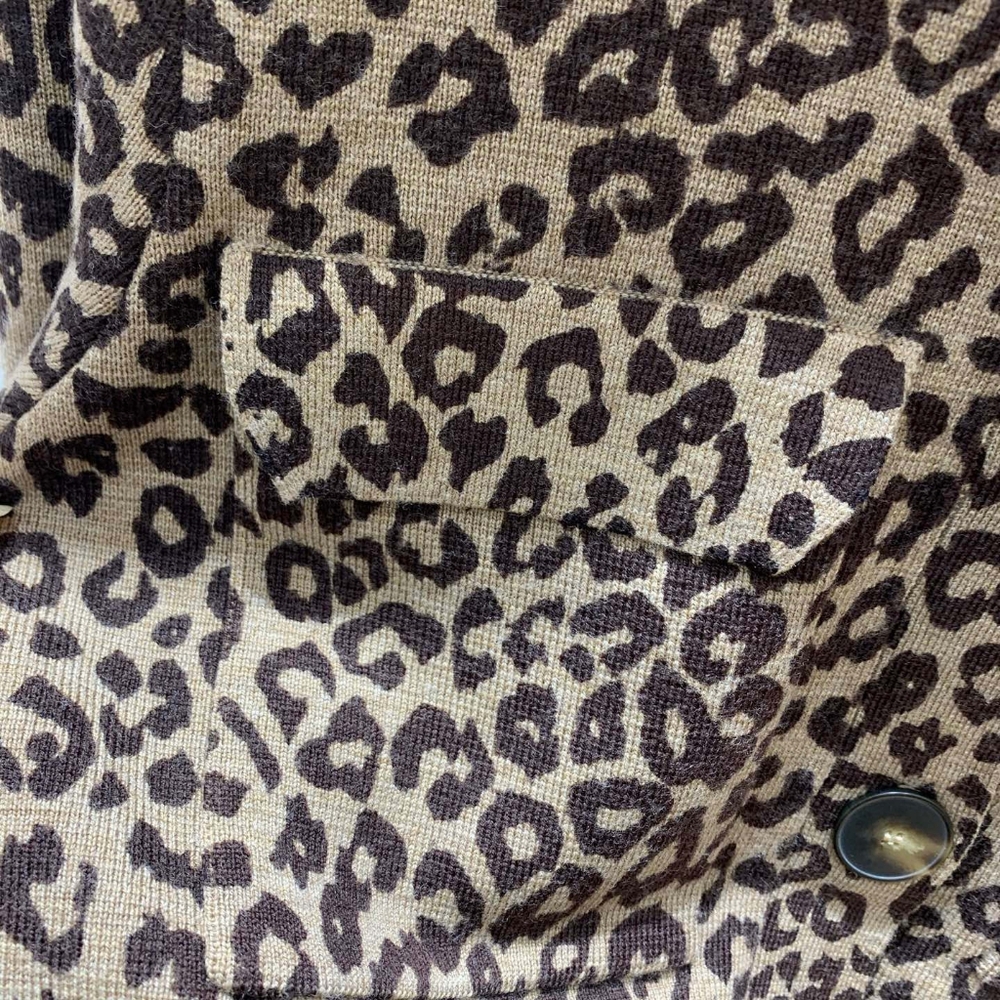 Sezane Betty Cardigan In Leopard Jacquard - Picture 10 of 13